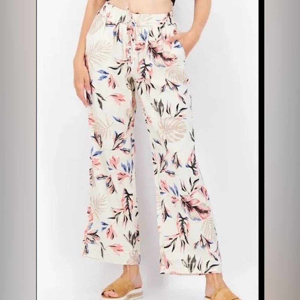 Briggs Leaf Pattern Pants - Linen Blend Woman’s S… - image 1